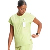 Cherokee Infinity Womens Scrub Top Round Neck 3 Zip Pockets(Green Energy)