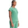 Cherokee Infinity Womens Scrub Top Round Neck 3 Zip Pockets(Matcha Latte)
