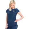 Cherokee Infinity Womens Scrub Top Round Neck 3 Zip Pockets(Navy)