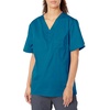 Cherokee Ww Flex with Certainty Unisex Big V-Neck Top(Caribbean Blue)