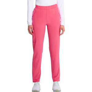 Cherokee GNR8 Women’s Cargo Scrub Pants Tapered Leg Pull-On Drawstring(Power Pink)