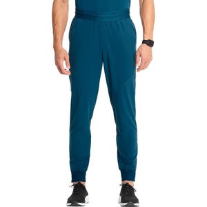 Cherokee Infinity Mens Mid Rise Jogger Scrub Pants with 4 Pockets(Caribbean Blue)
