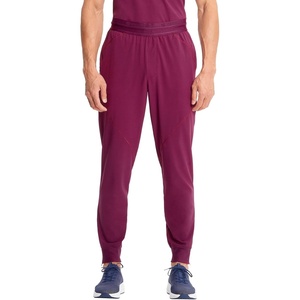 Cherokee Infinity Mens Mid Rise Jogger Scrub Pants with 4 Pockets(Wine)