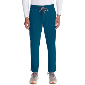 Cherokee Infinity Straight Leg Mens Scrub Pants Zip Fly 6 Pockets(Caribbean Blue)