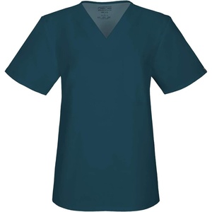 Cherokee Ww Flex with Certainty Unisex Big V-Neck Top(Caribbean Blue)