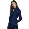 Cherokee Form Warm Up Scrub Jacket for Women Zip Front Mock Neck(Navy)