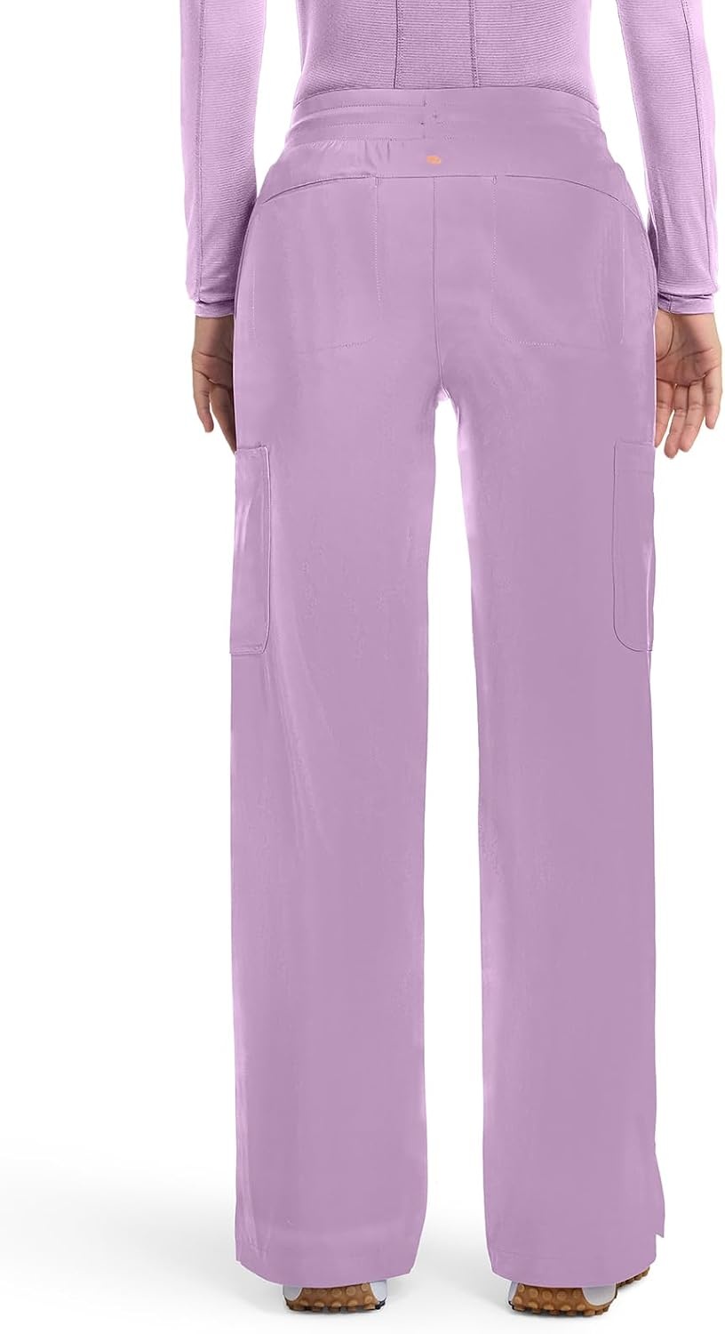 image:imageCherokee Kinetic Pintuck Scrub Pants for Women Wide Leg 6 PocketsLivewire Lilac